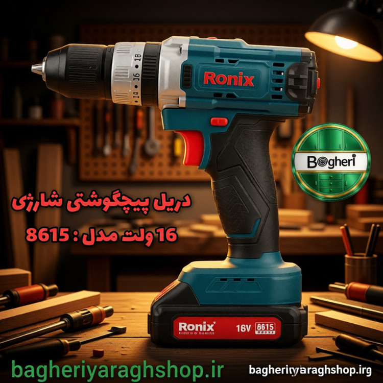 دریل پیچ گوشتی شارژی 16ولت مدل 8615